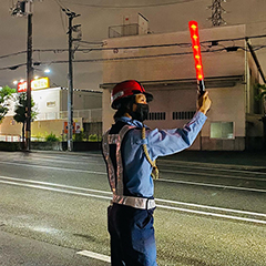 兵庫県宝塚市　工事現場での迂回路の案内など　夜勤警備、工事現場