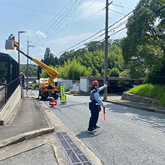 兵庫県三田市　河川改修工事に伴う警備・歩行者および車両の誘導等