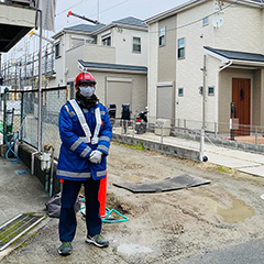 兵庫県尼崎市　個人邸建築工事現場の交通誘導